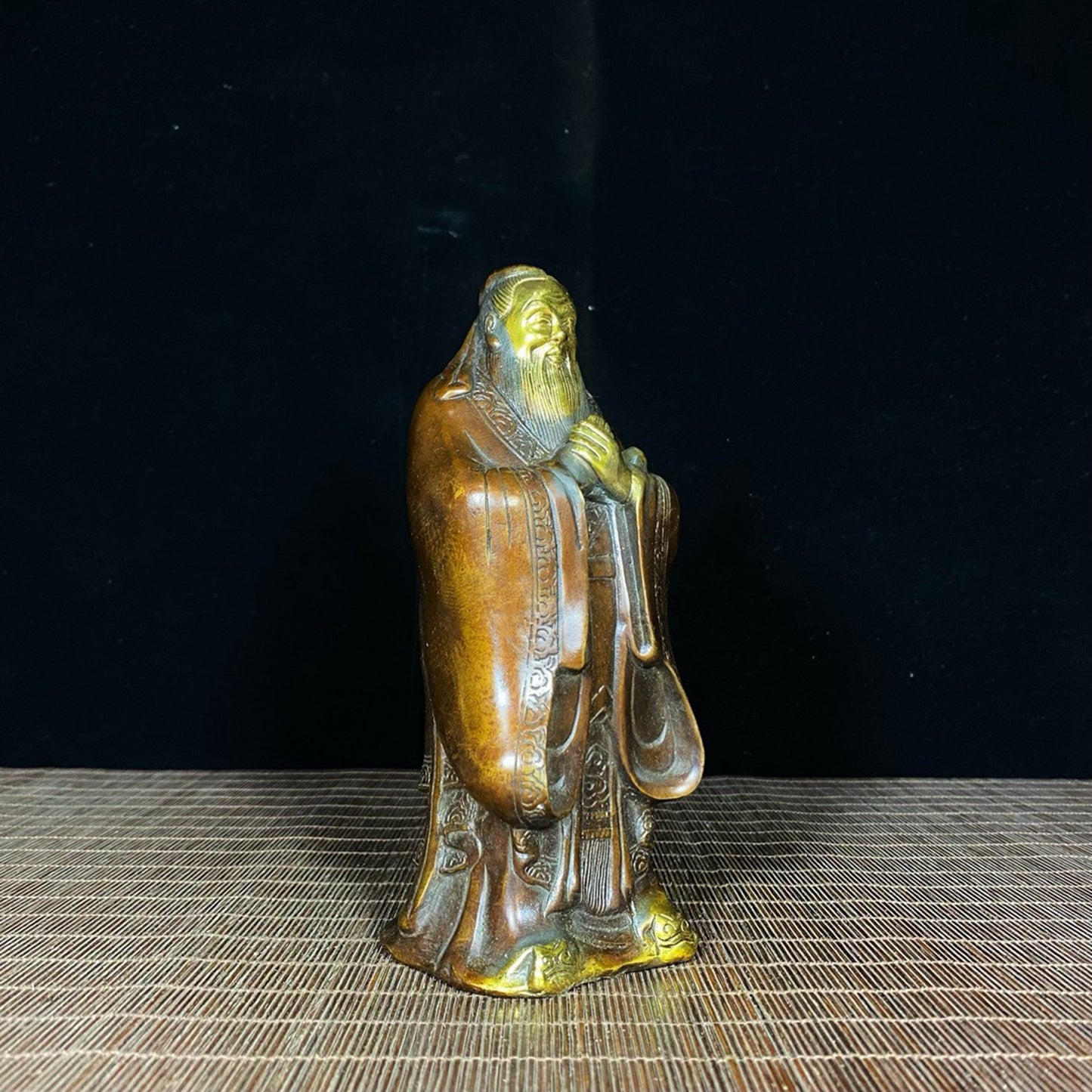 Pure copper gilded figure statue