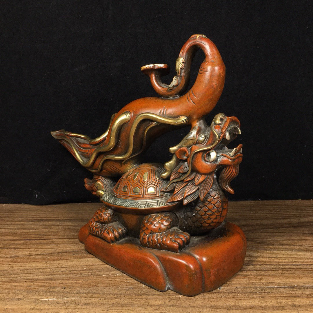 Chinese antique pure copper lucky and wealthy life ornaments