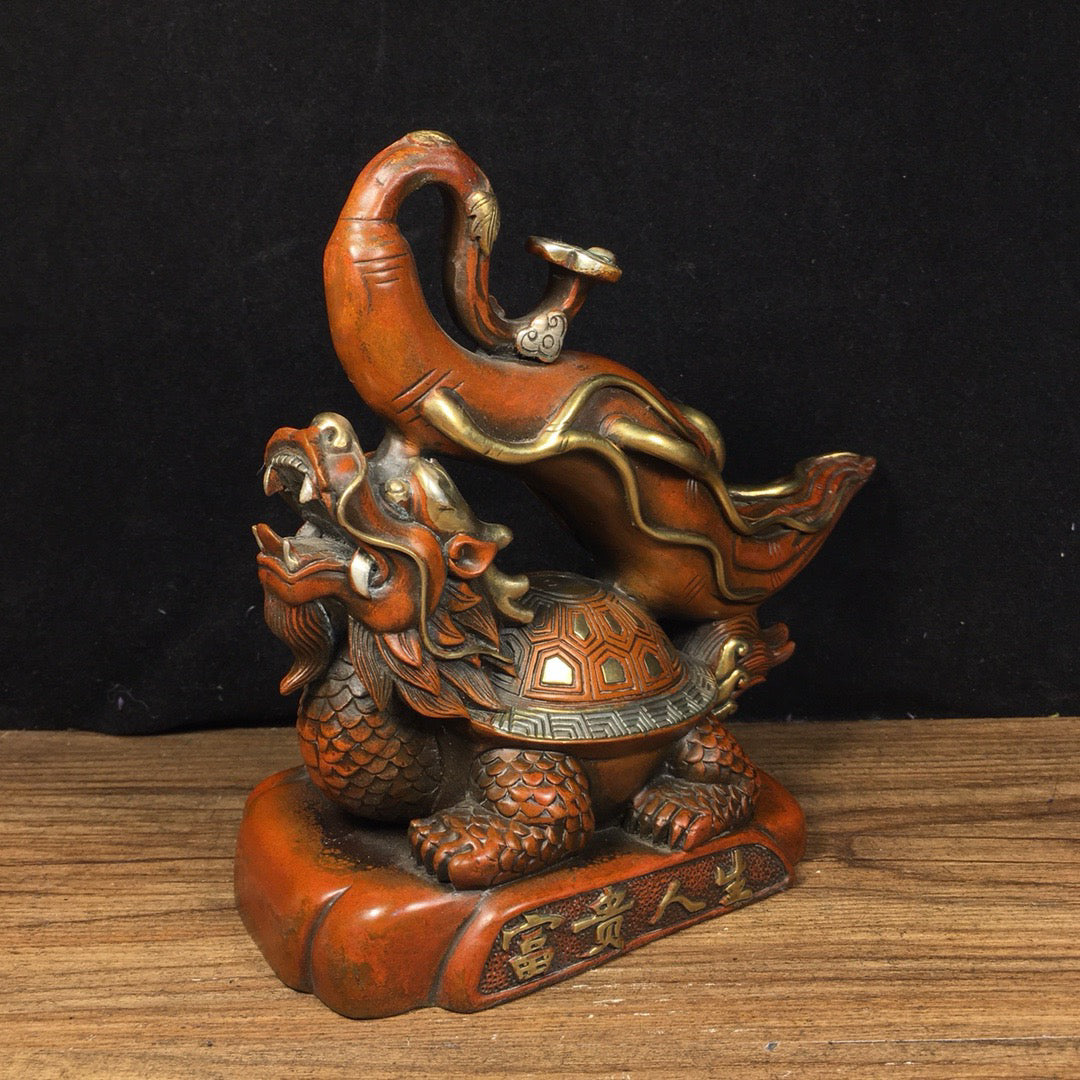 Chinese antique pure copper lucky and wealthy life ornaments