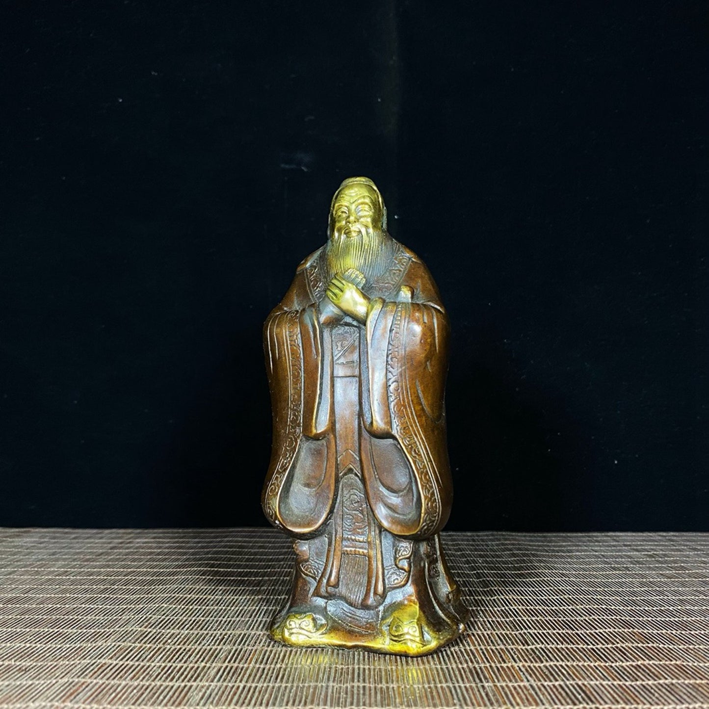 Pure copper gilded figure statue
