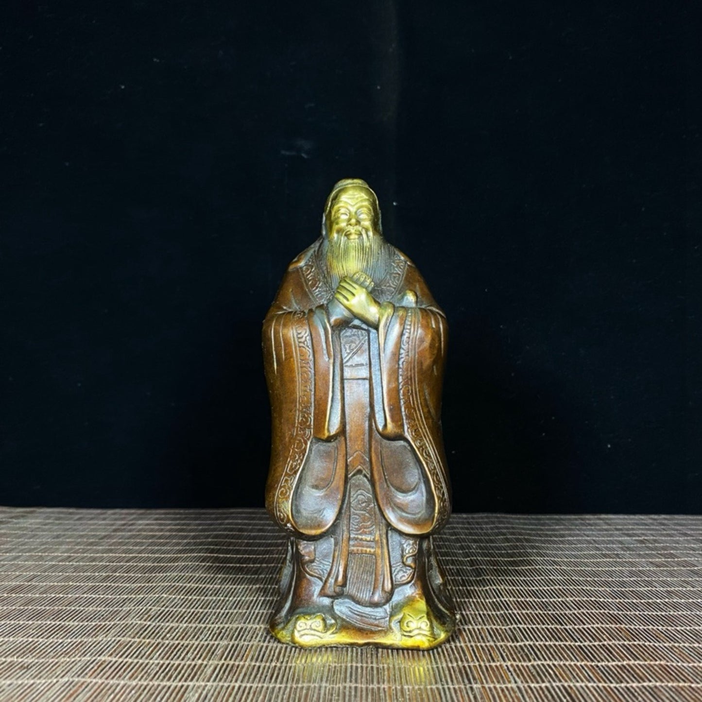 Pure copper gilded figure statue