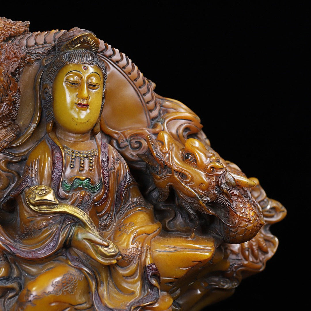 Shoushan Stone Carving and Painting [Blessing from Guanyin]