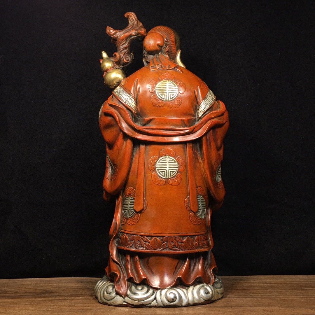 Chinese antique pure copper old birthday Buddha ornament