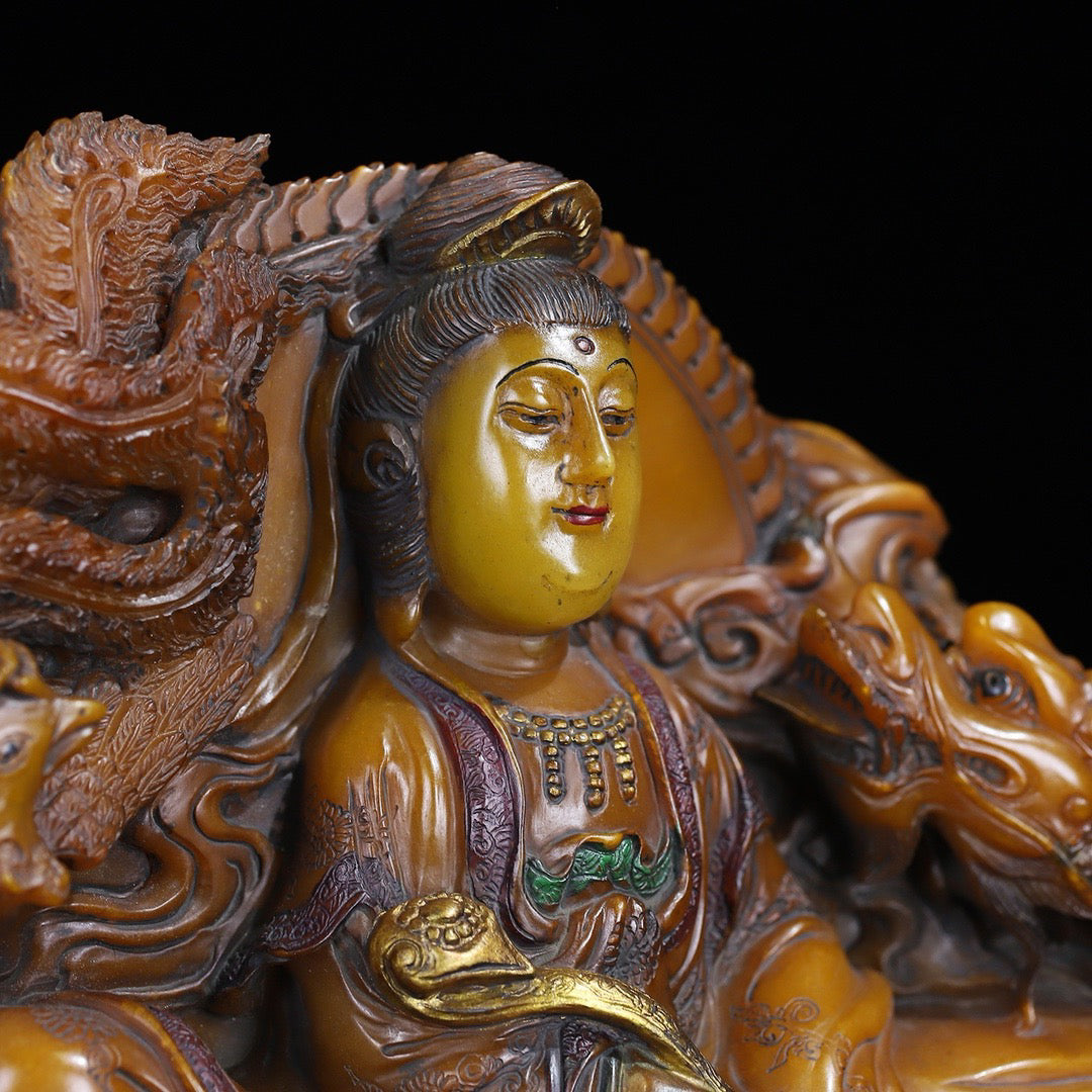 Shoushan Stone Carving and Painting [Blessing from Guanyin]