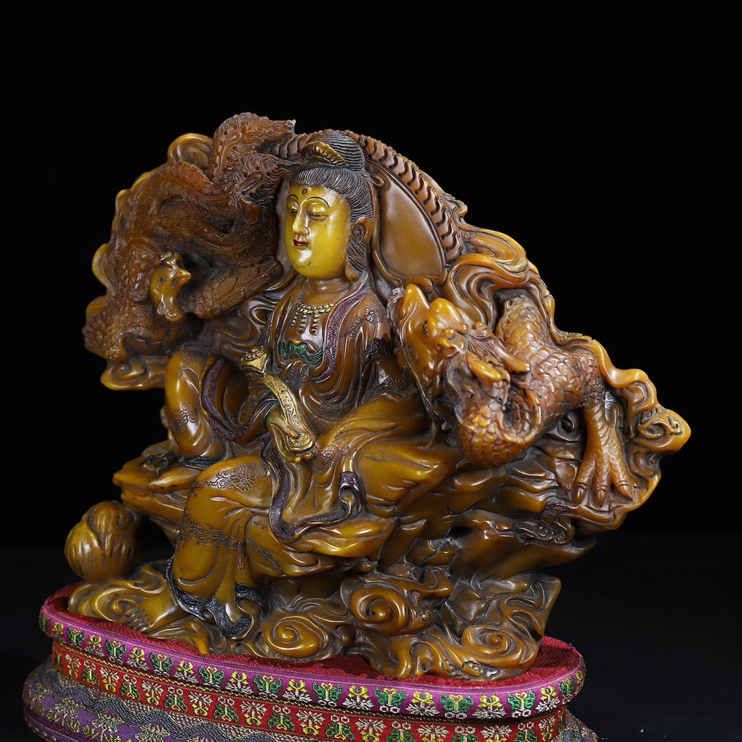 Shoushan Stone Carving and Painting [Blessing from Guanyin]