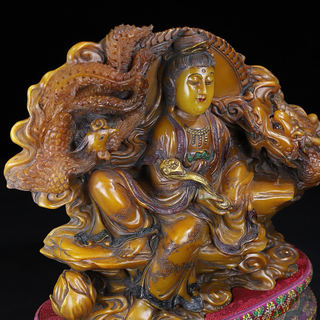 Shoushan Stone Carving and Painting [Blessing from Guanyin]