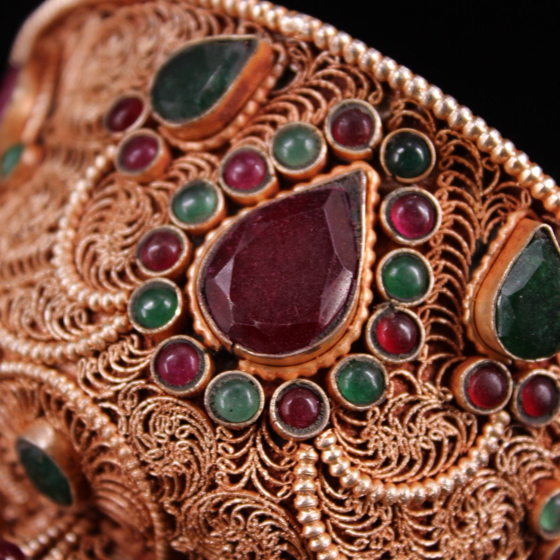 Chinese antique craftsmanship, filigree inlay, gemstone filigree, water purification bowl