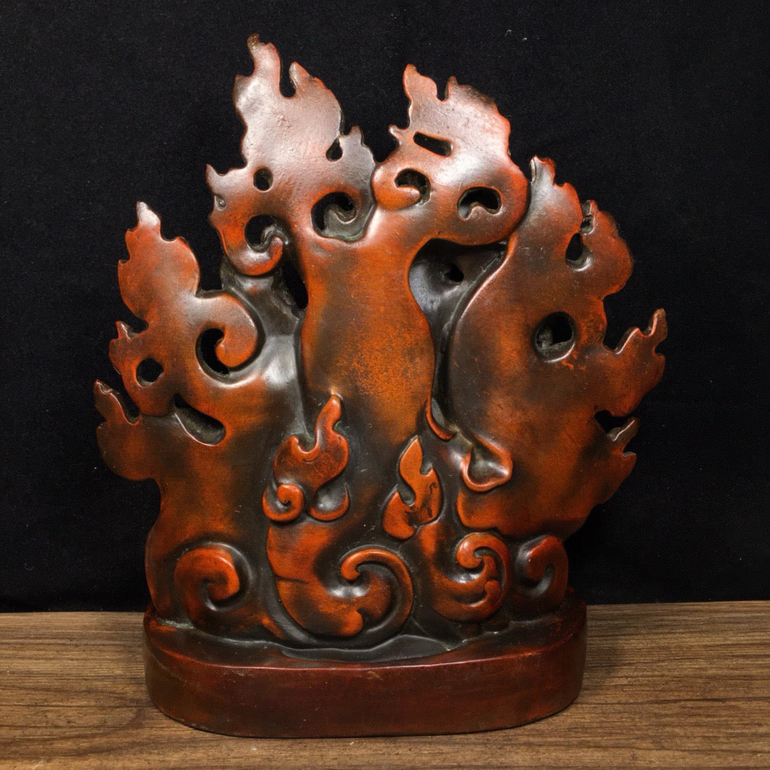 Chinese Antique Pure Copper Riding Sheep Protector Shangjian Protector