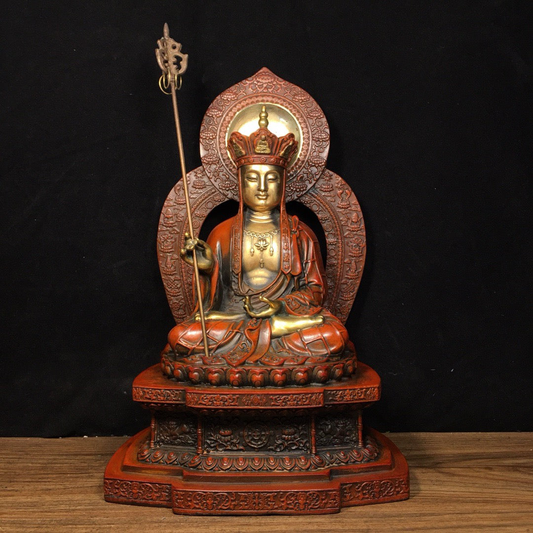 Chinese Antique Pure Copper Ksitigarbha Bodhisattva