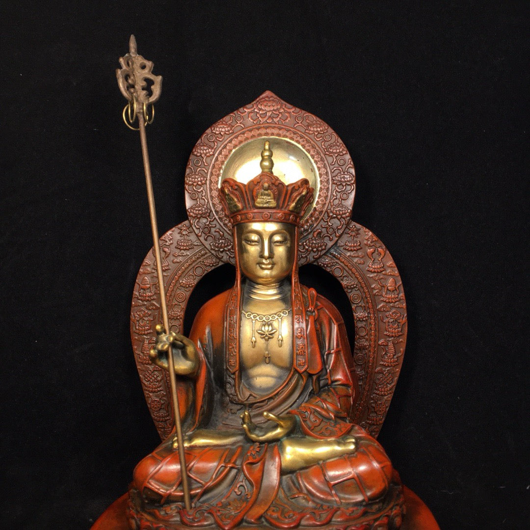 Chinese Antique Pure Copper Ksitigarbha Bodhisattva