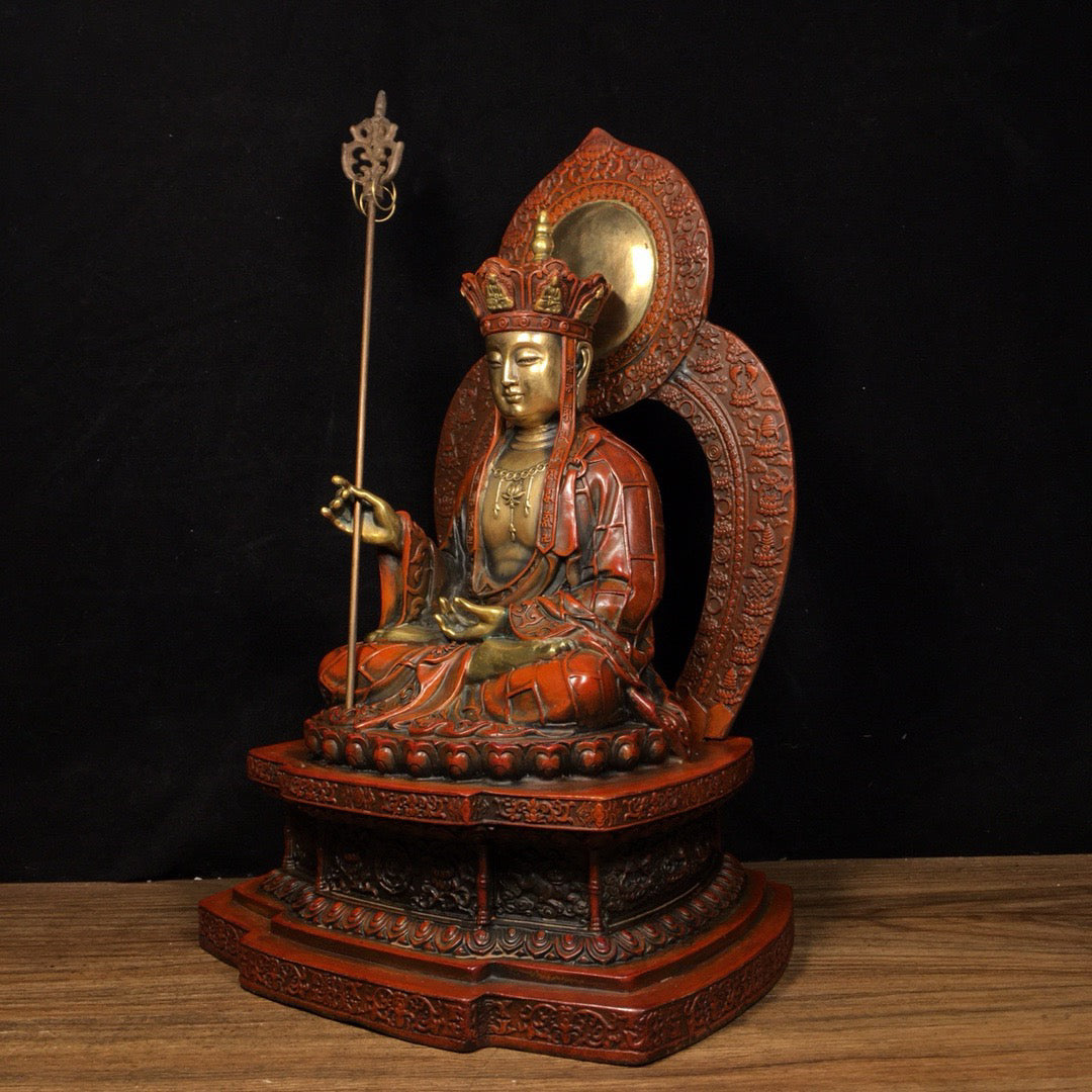 Chinese Antique Pure Copper Ksitigarbha Bodhisattva