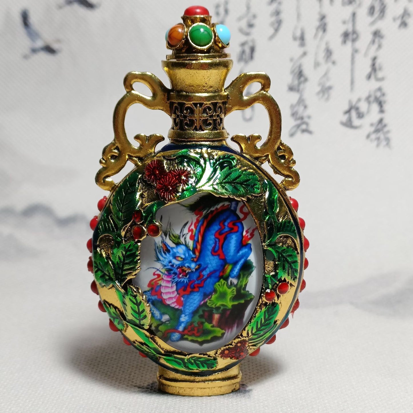 Chinese antique copper snuff bottle