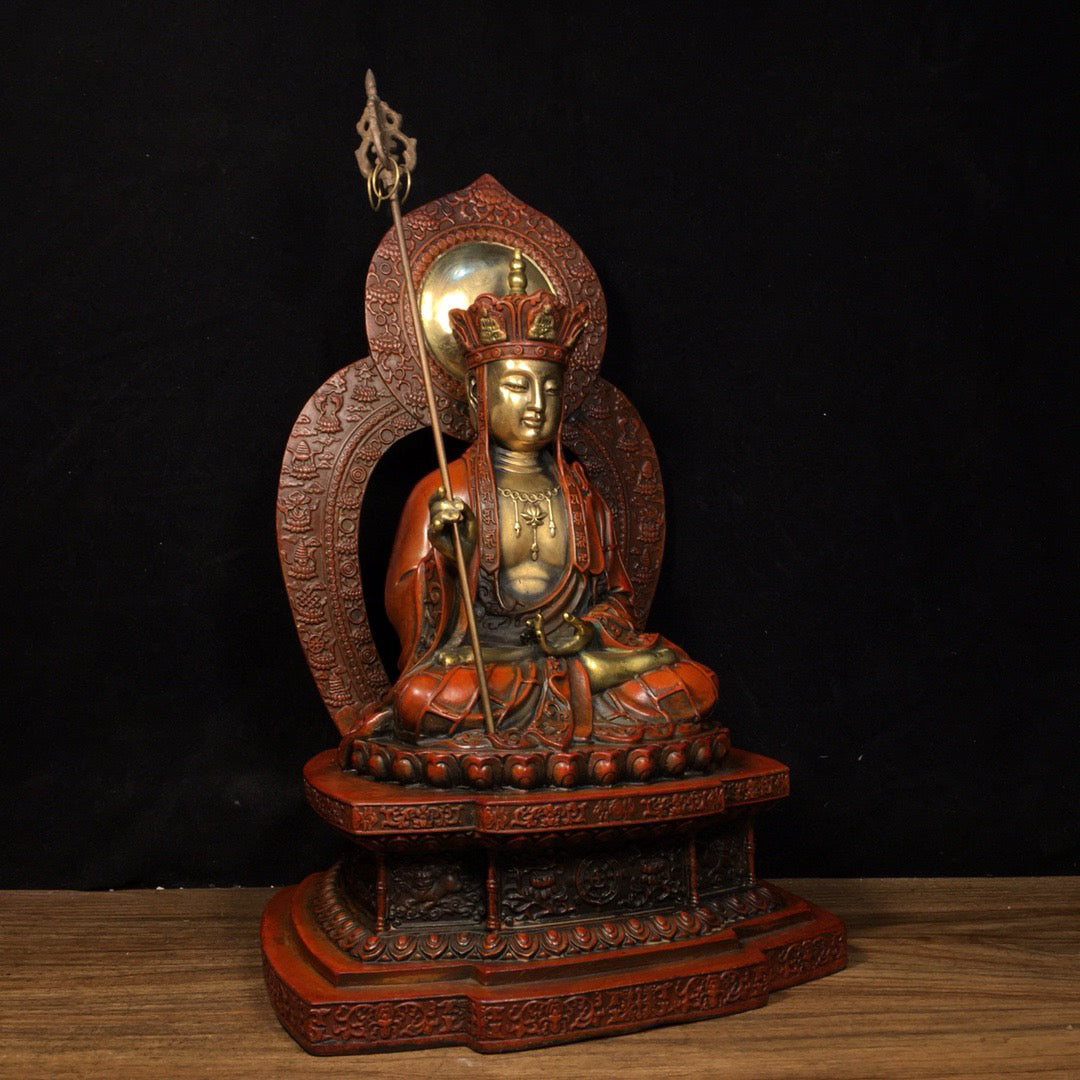 Chinese Antique Pure Copper Ksitigarbha Bodhisattva