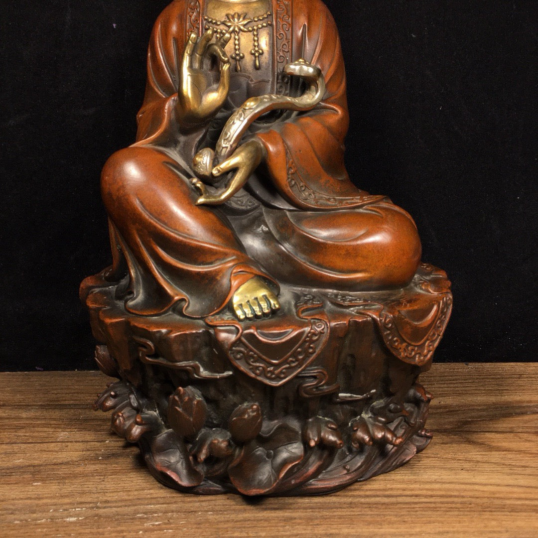Chinese antique pure copper Ruyi Guanyin