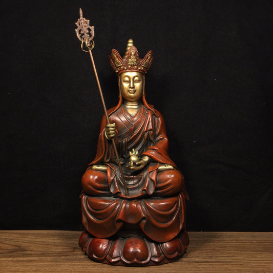 Chinese Antique Pure Copper Ksitigarbha Bodhisattva