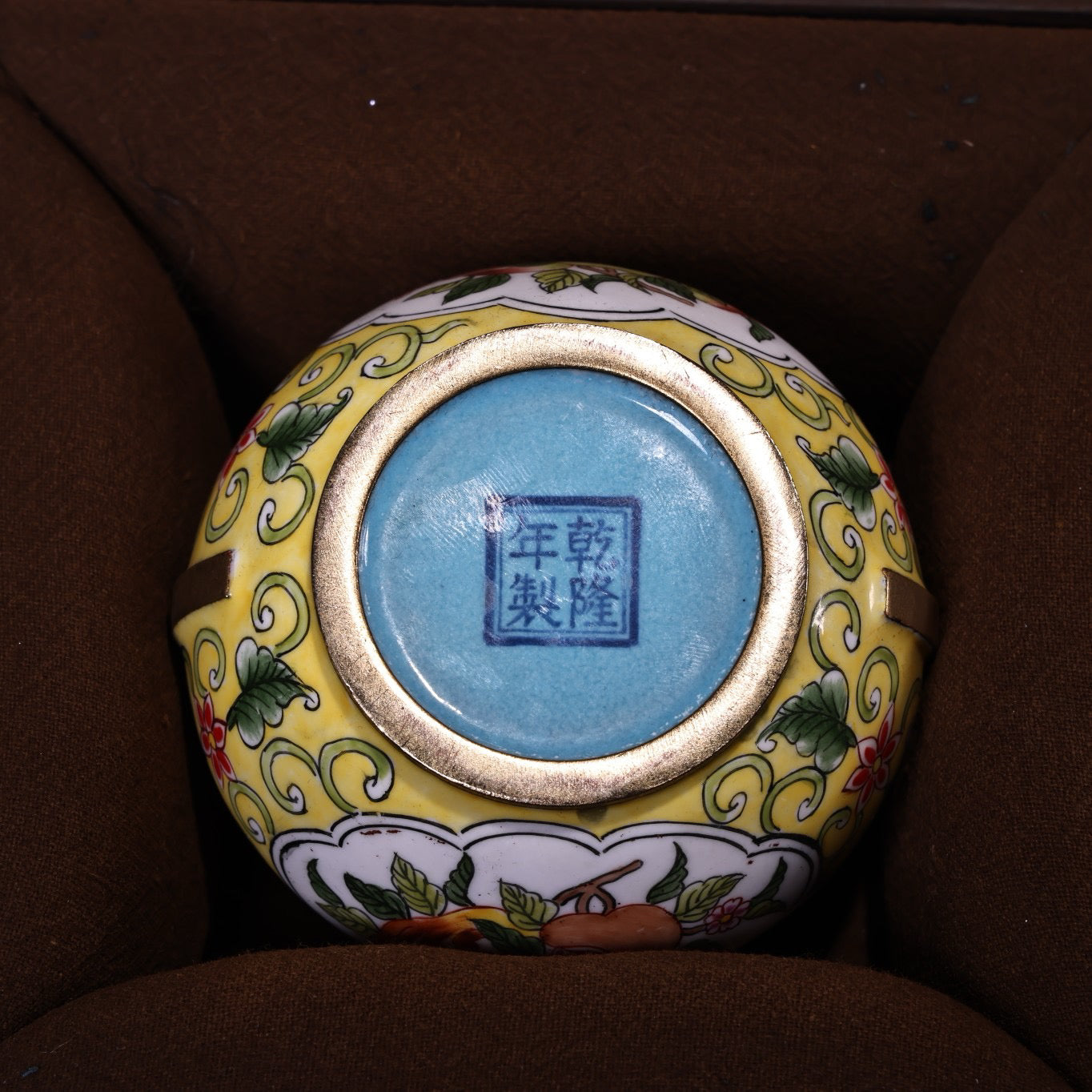 Chinese Antique Collection Pure Copper Body Pure Hand Painted Enamel Colored Handmade Stove