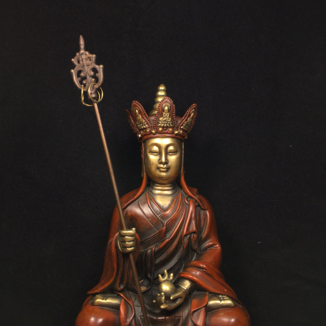 Chinese Antique Pure Copper Ksitigarbha Bodhisattva