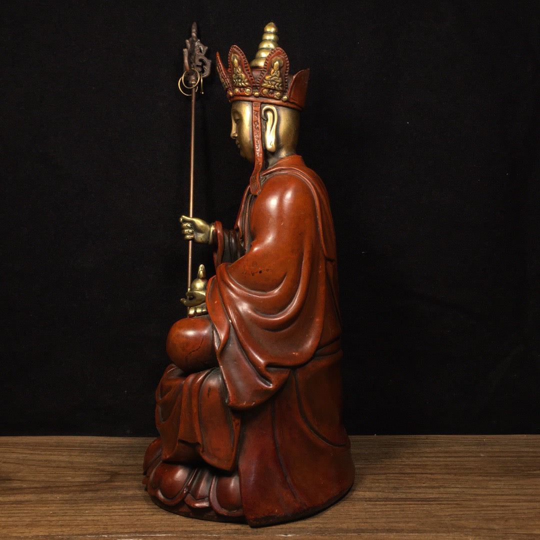 Chinese Antique Pure Copper Ksitigarbha Bodhisattva