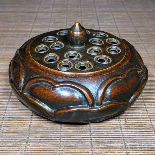 Pure copper lotus incense burner