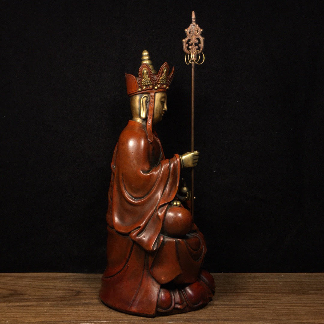 Chinese Antique Pure Copper Ksitigarbha Bodhisattva
