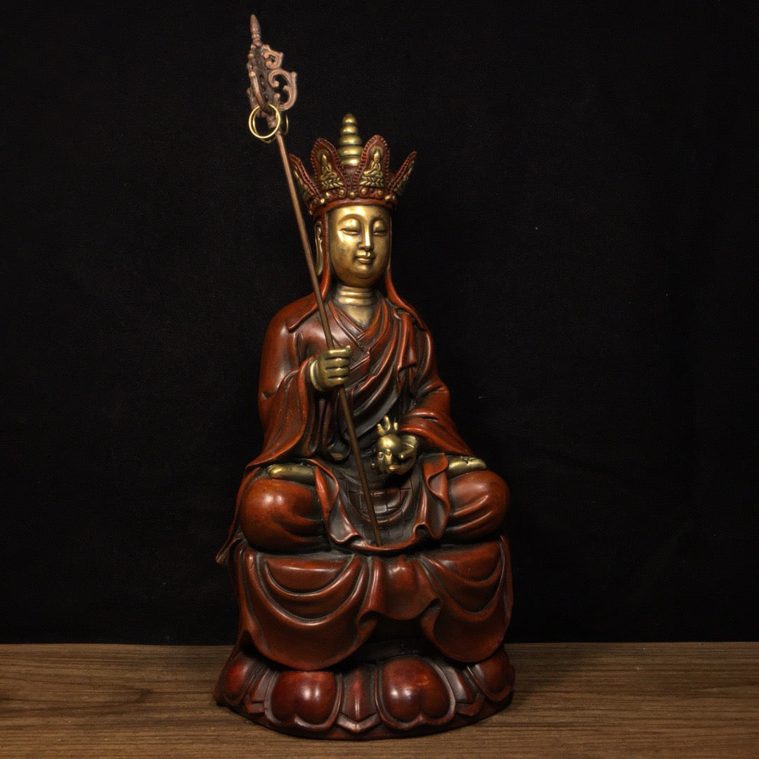 Chinese Antique Pure Copper Ksitigarbha Bodhisattva