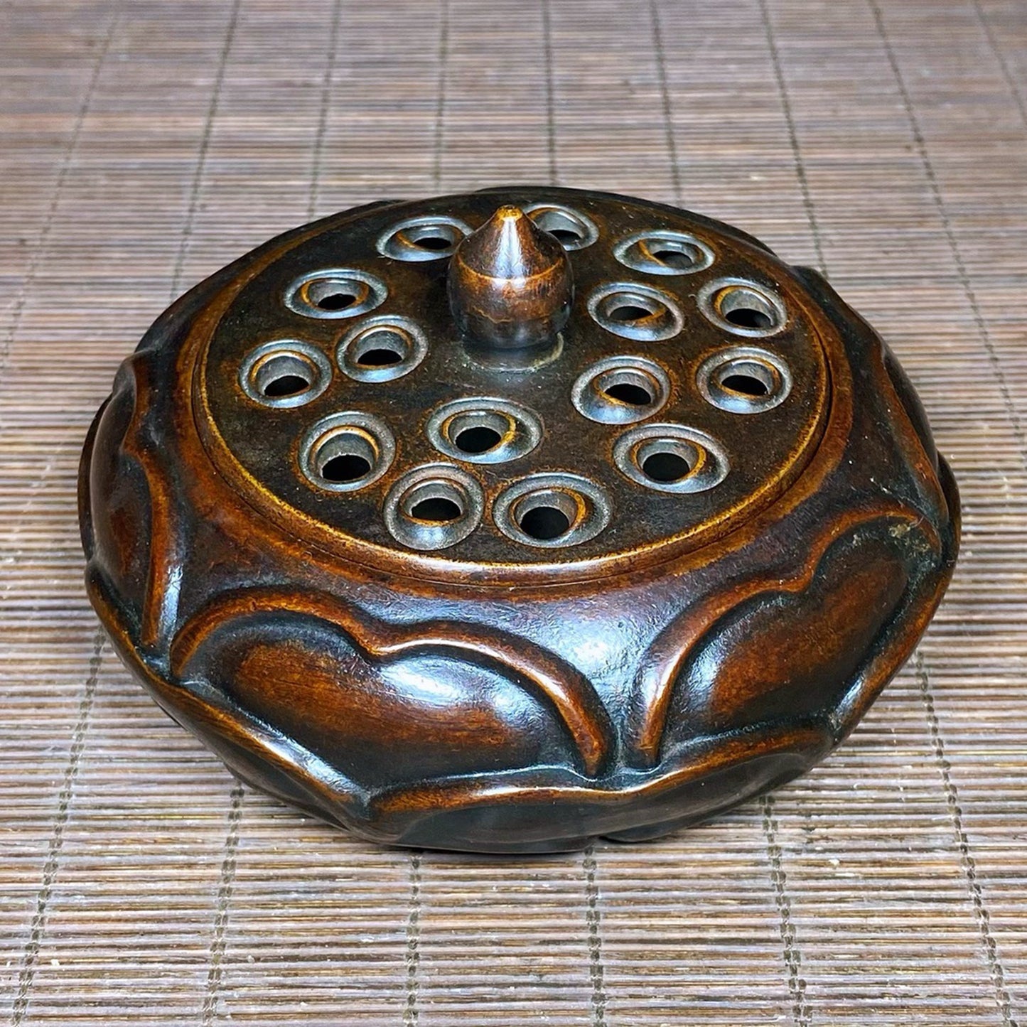 Pure copper lotus incense burner