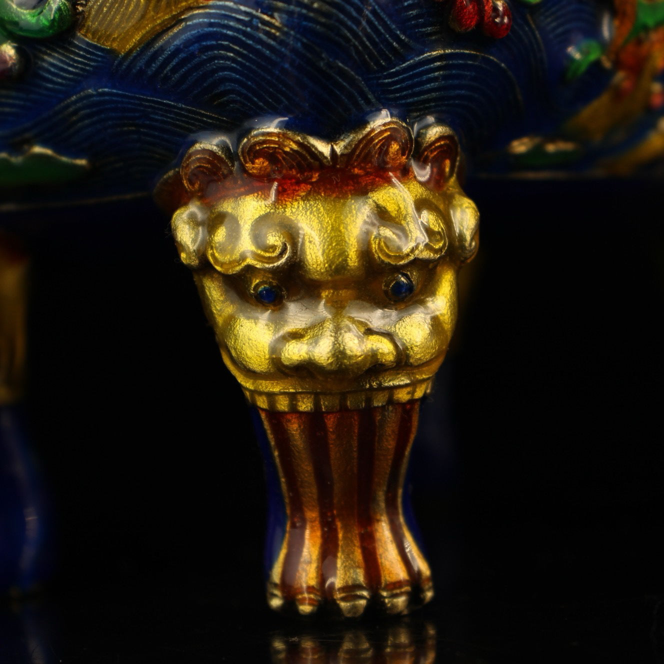 Chinese Antique Collection Pure Copper Inlaid Cloisonne Enamel Colored Incense Burner