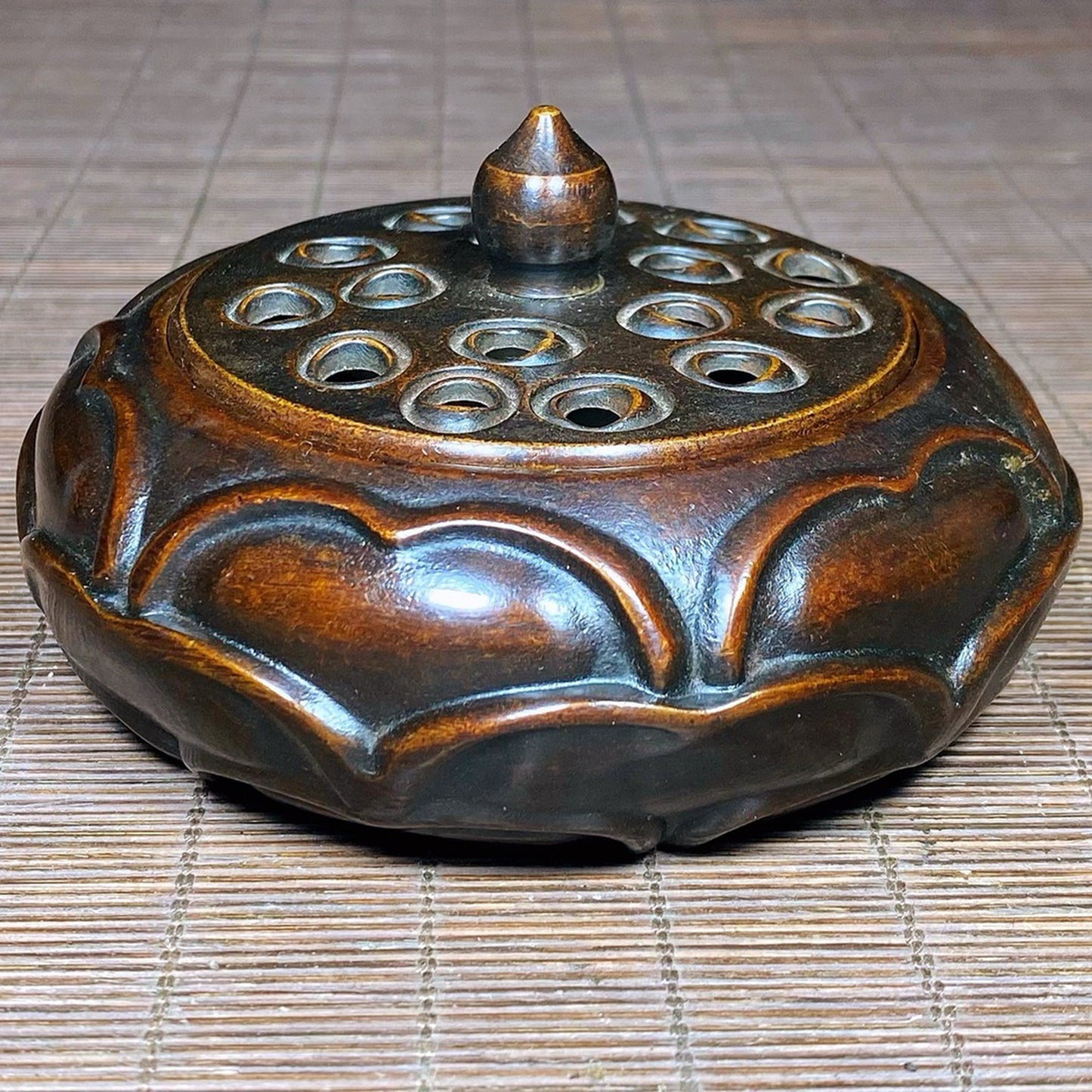 Pure copper lotus incense burner