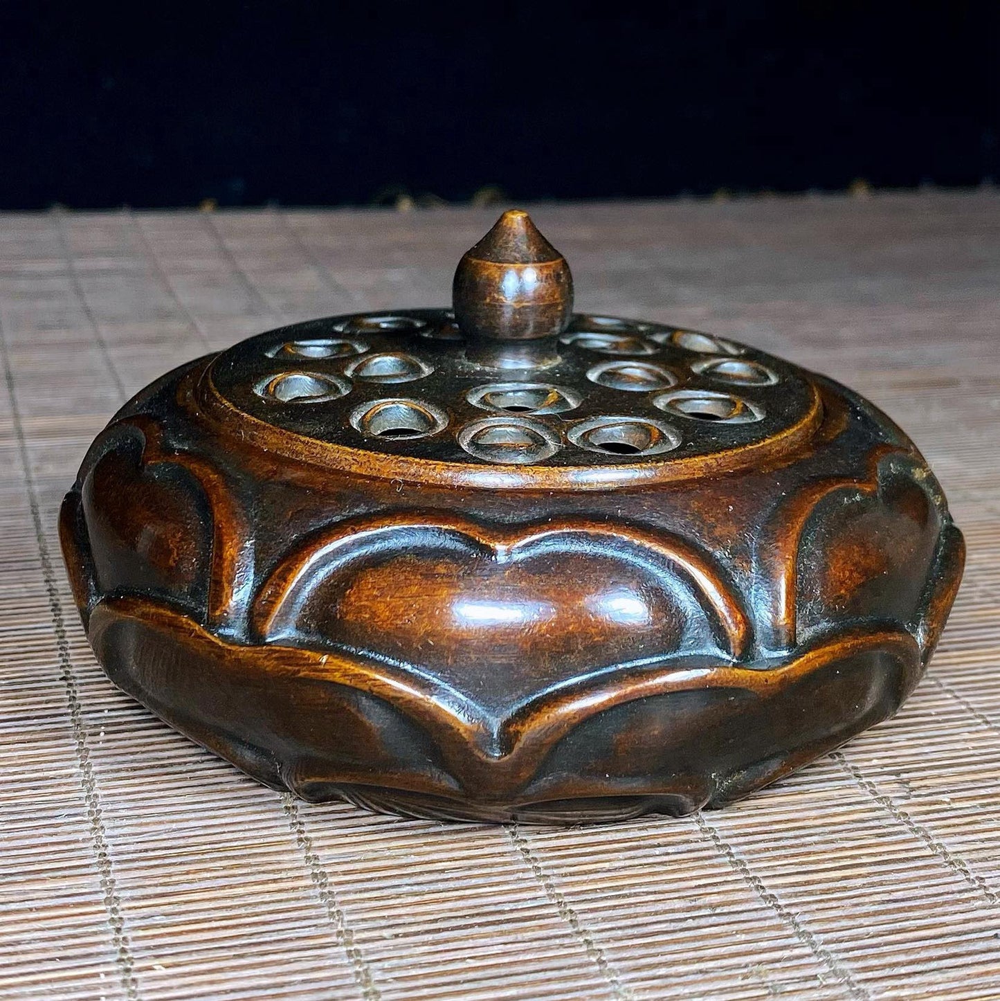 Pure copper lotus incense burner