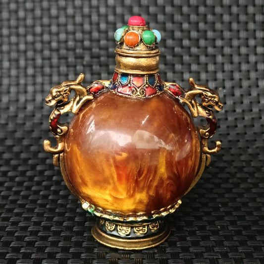 Chinese antique copper snuff bottle