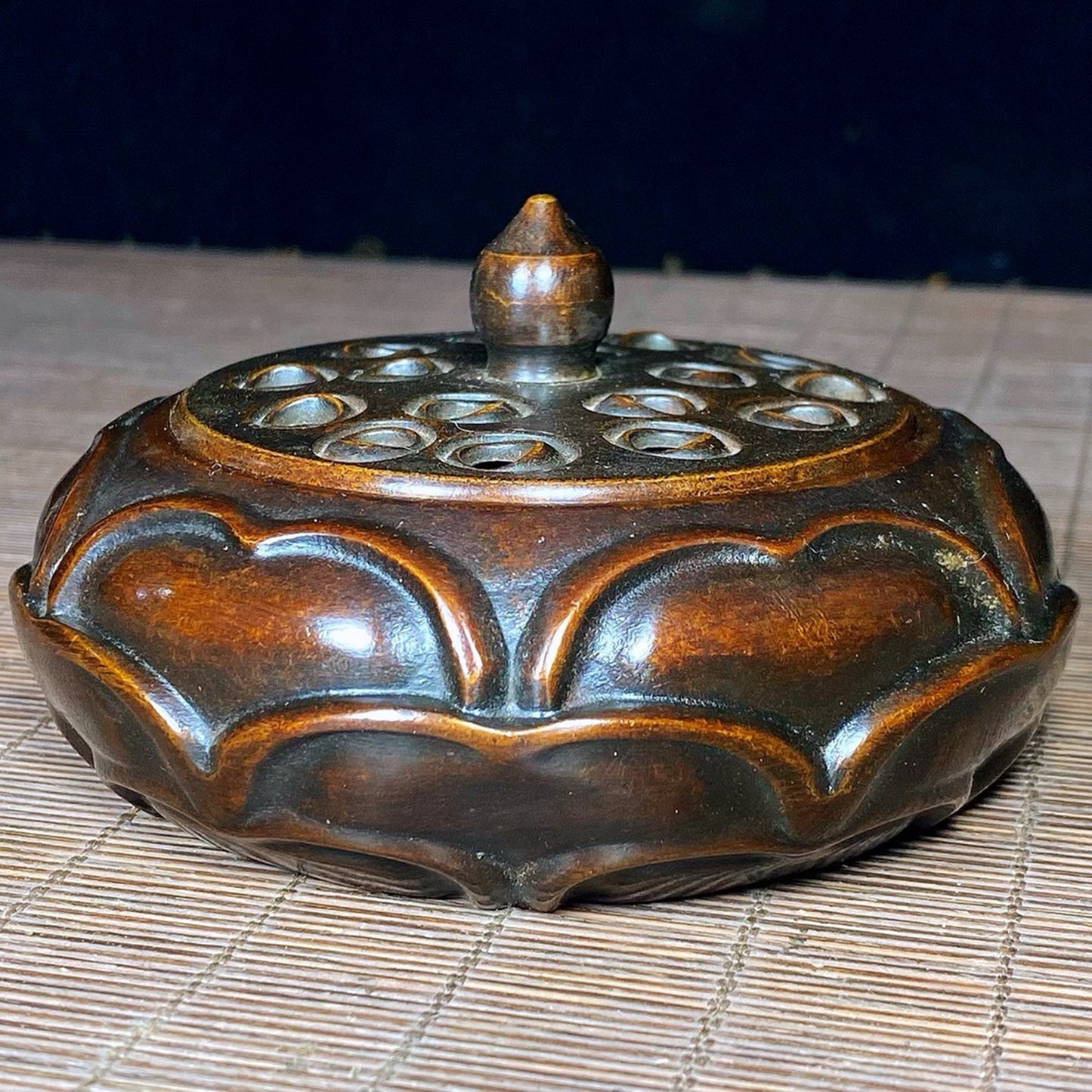 Pure copper lotus incense burner