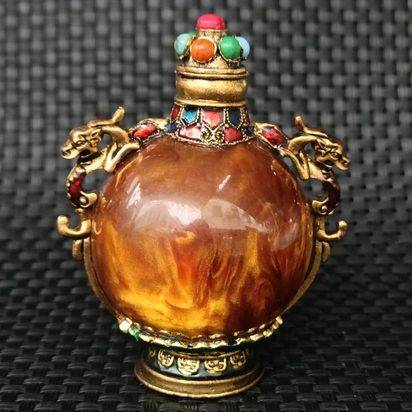 Chinese antique copper snuff bottle