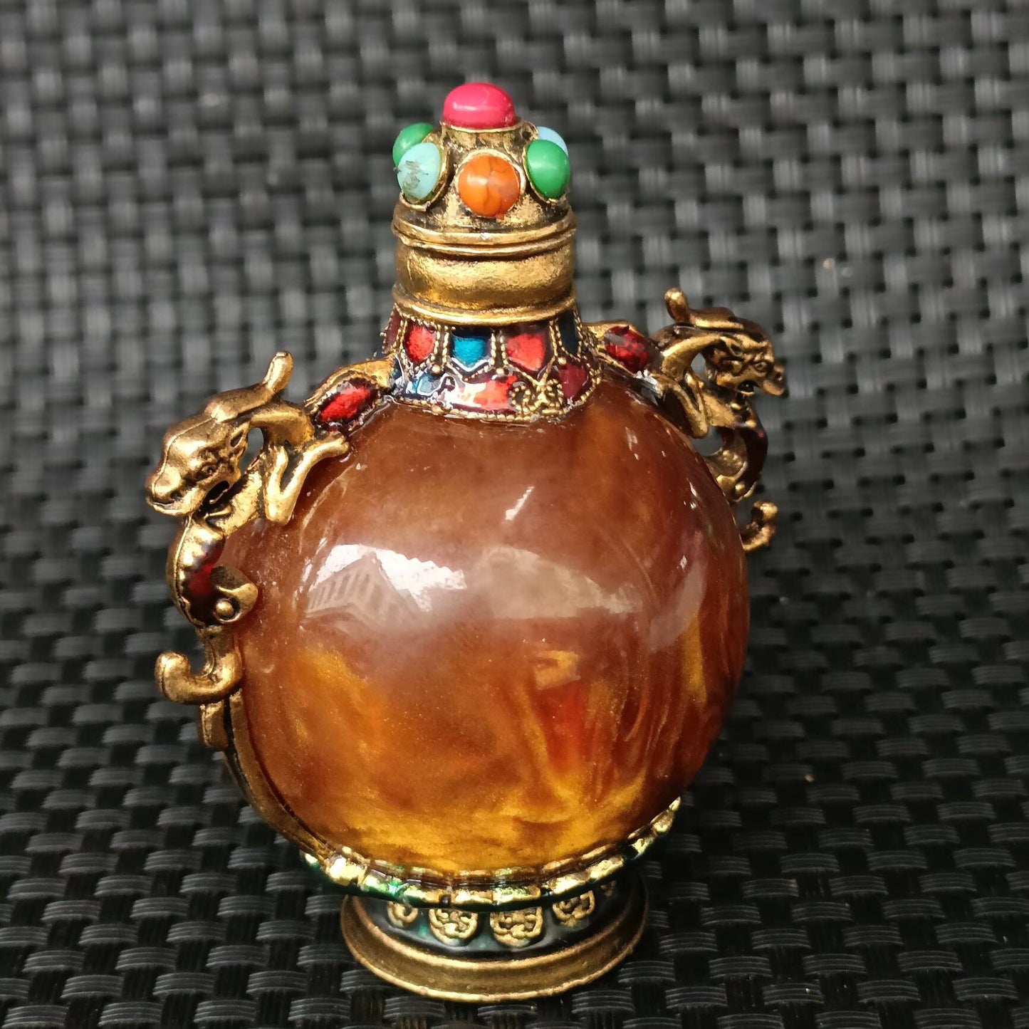 Chinese antique copper snuff bottle
