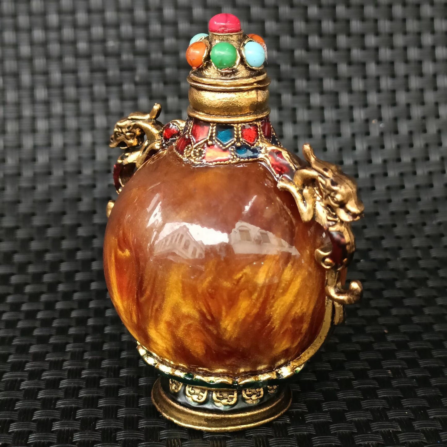 Chinese antique copper snuff bottle