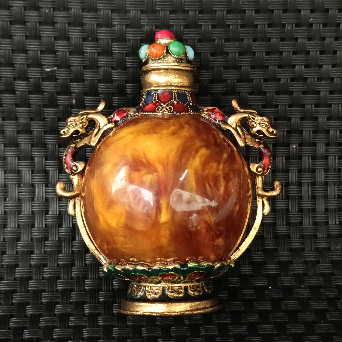 Chinese antique copper snuff bottle