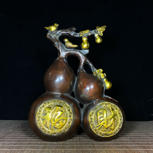 Pure copper gold-plated gourd ornaments