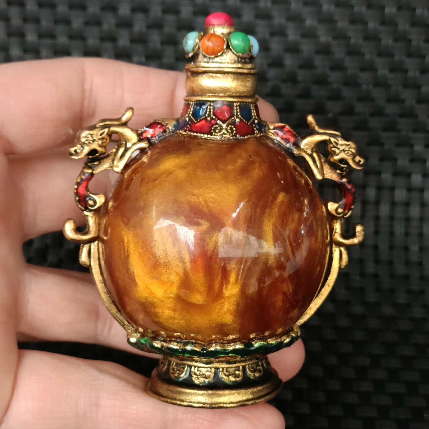 Chinese antique copper snuff bottle