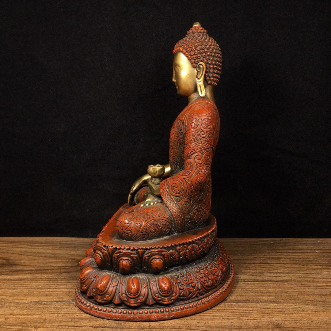 Chinese antique pure copper statue of Shakyamuni Buddha