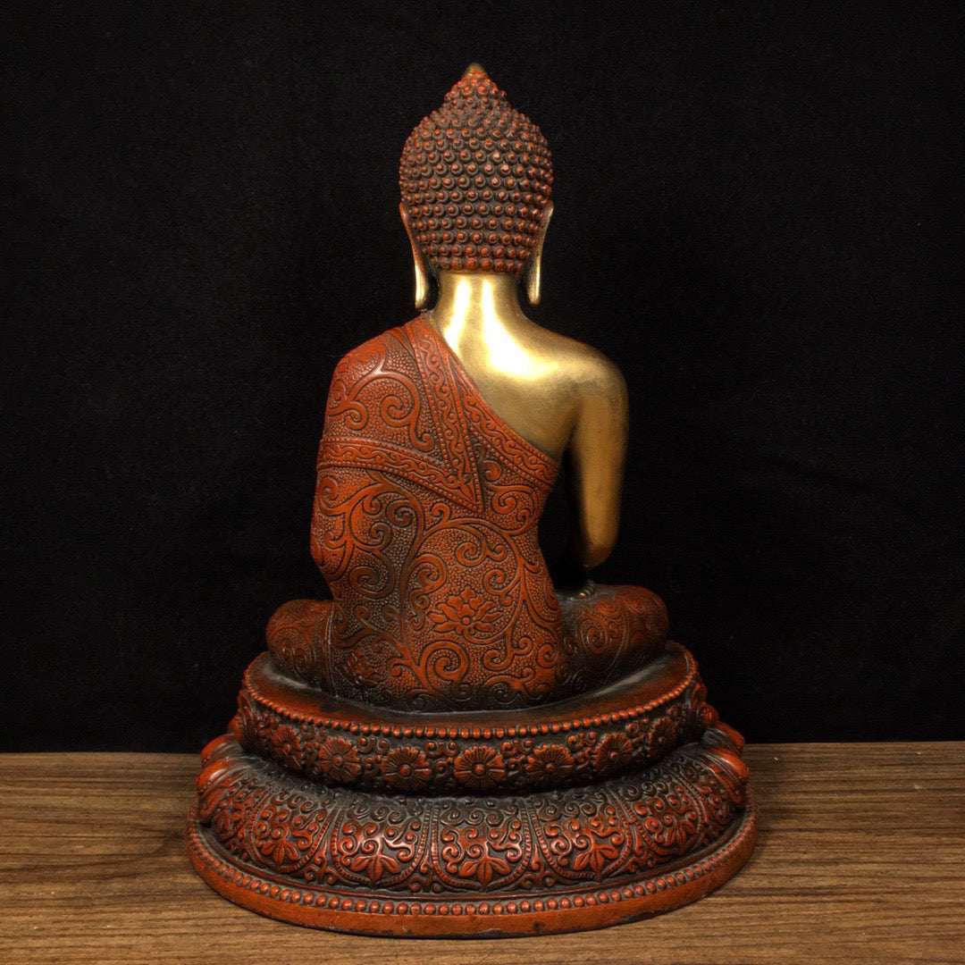 Chinese antique pure copper statue of Shakyamuni Buddha