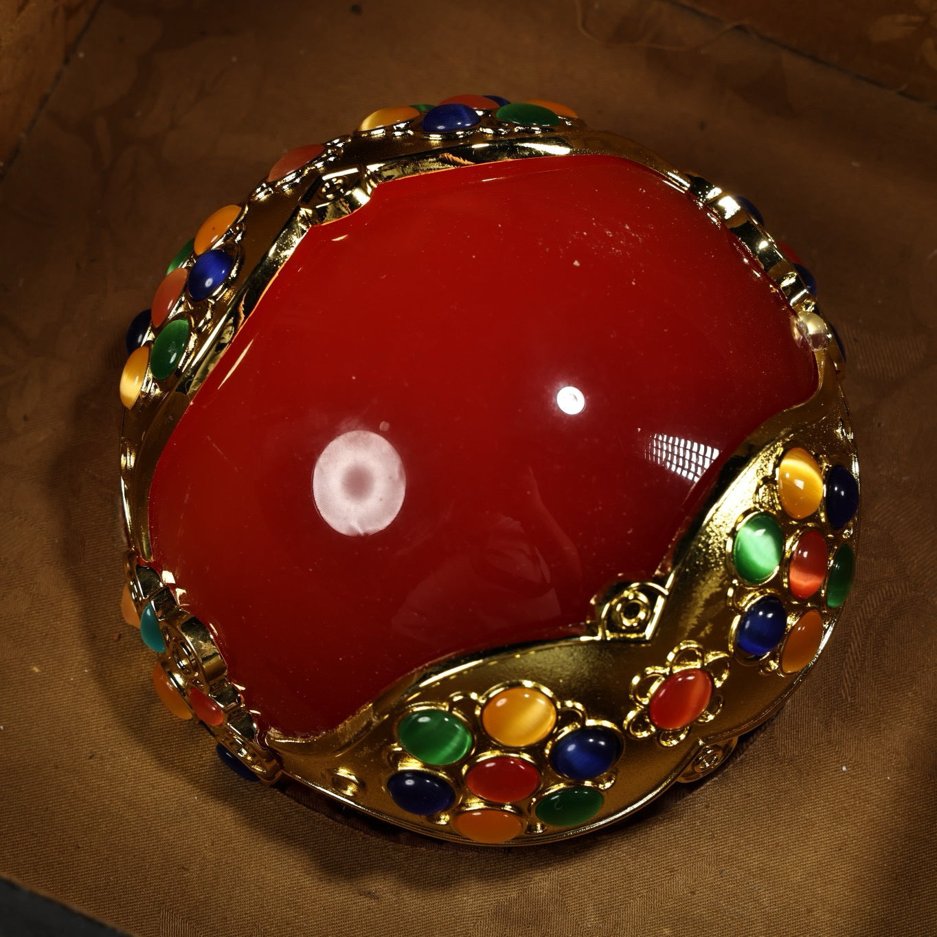 Chinese Antique Premium Cat's Eye Stone Inlaid Gem Ball