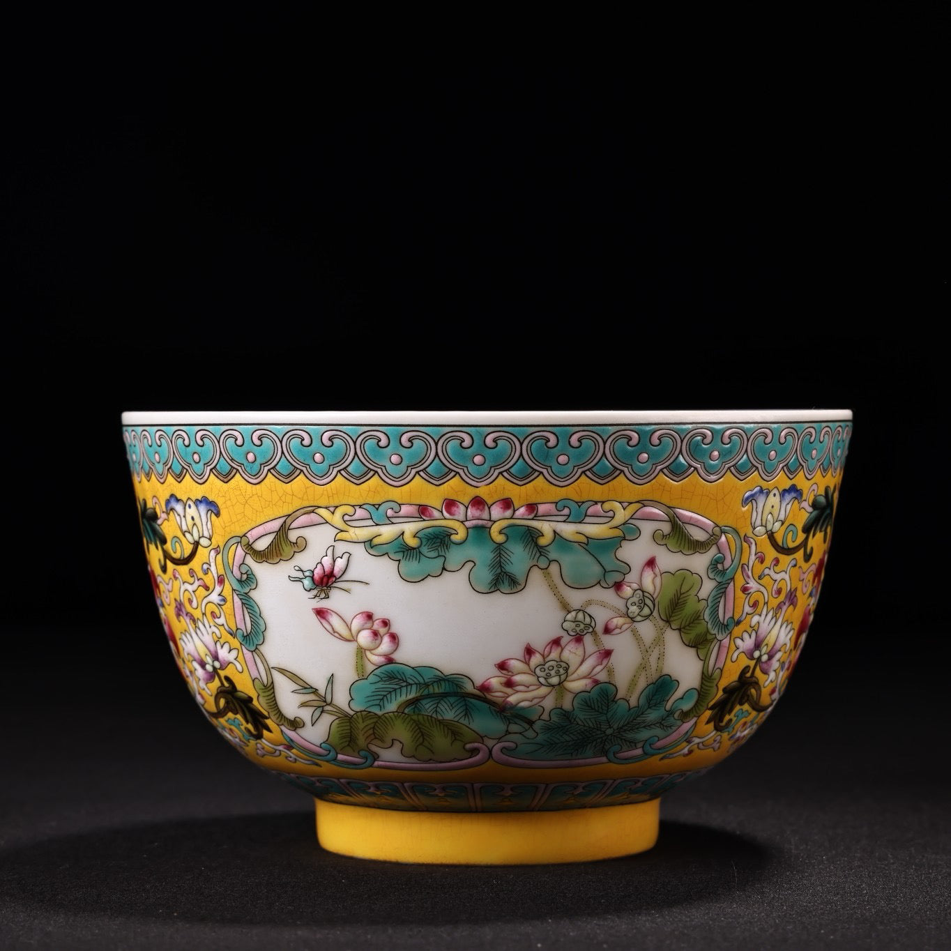 Chinese antique hand-painted pink enamel porcelain bowl
