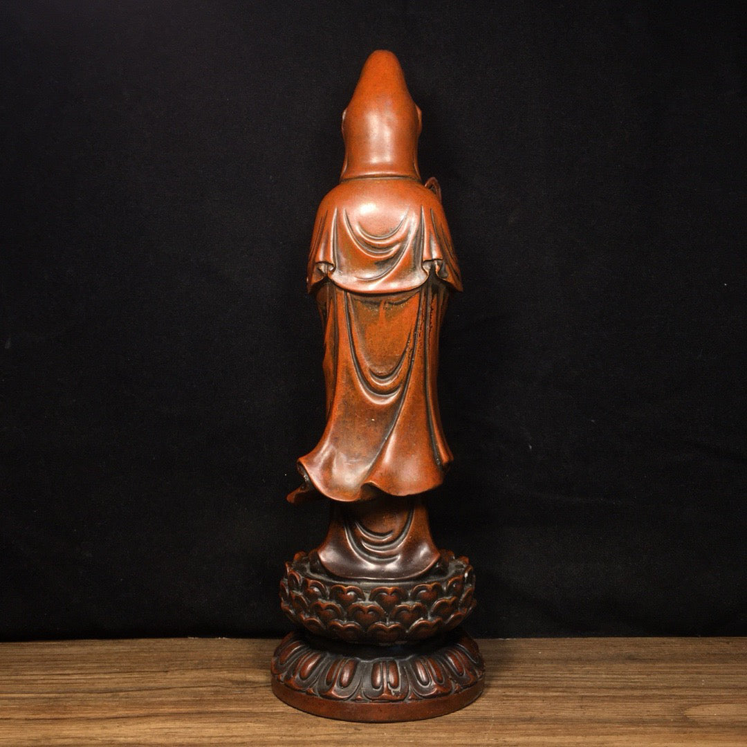Chinese antique pure copper Guanyin Bodhisattva