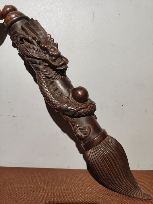 Old Purple Sandalwood Carving [Golden List Title • Top Scholar Pen] Wenchang Pen Decoration