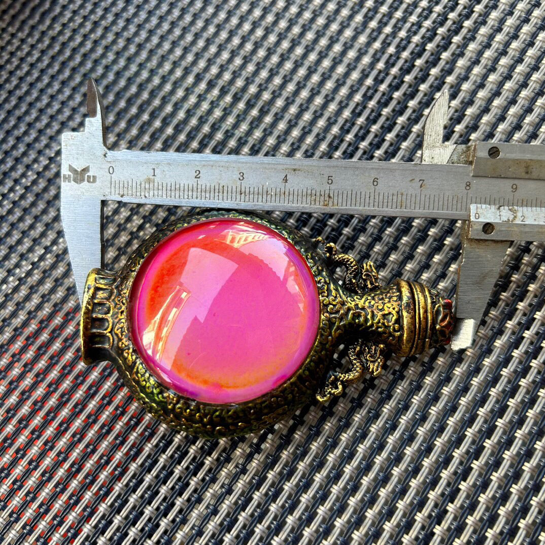 Chinese antique cloisonn é gemstone snuff bottle