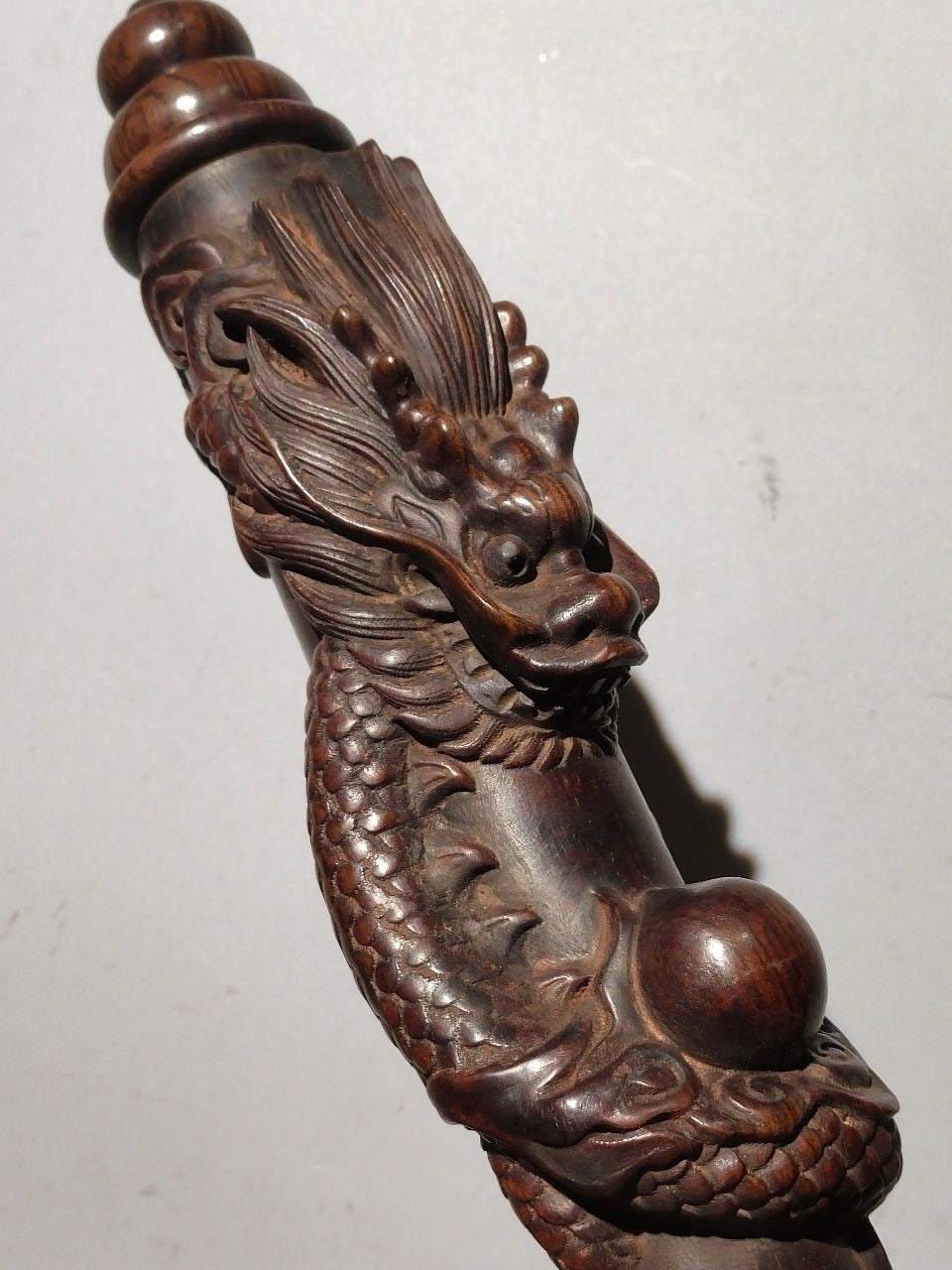 Old Purple Sandalwood Carving [Golden List Title • Top Scholar Pen] Wenchang Pen Decoration