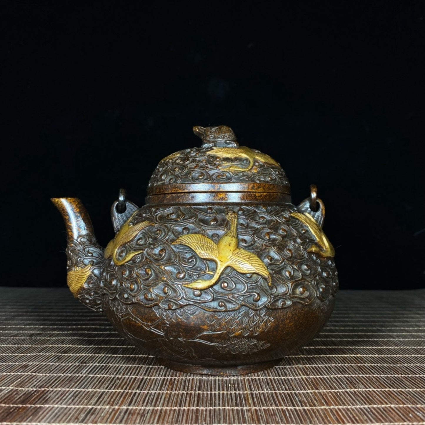 Pure copper relief beam teapot