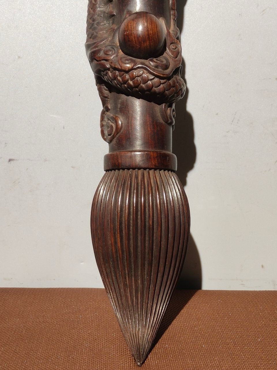 Old Purple Sandalwood Carving [Golden List Title • Top Scholar Pen] Wenchang Pen Decoration
