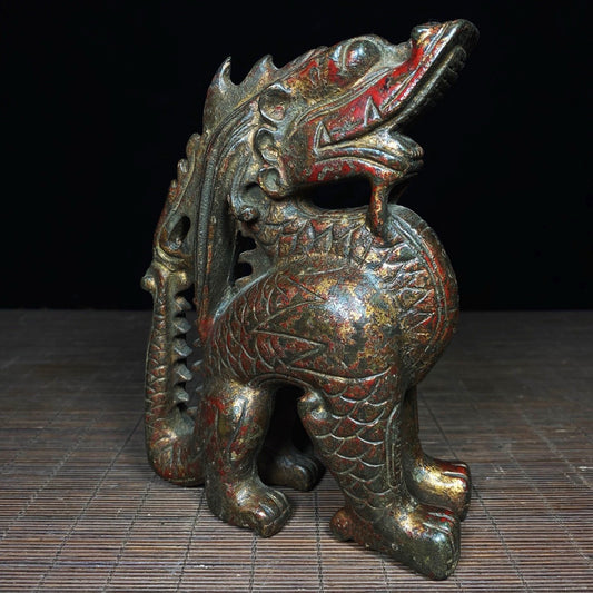 Mud gold old copper tire dragon ornament