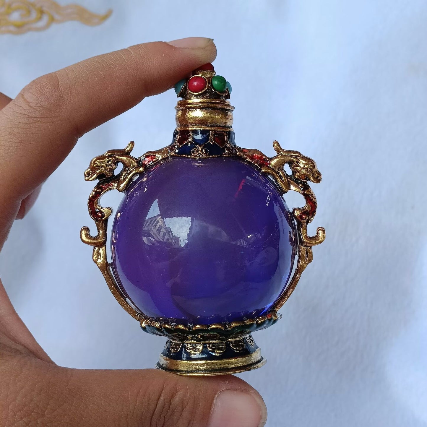 Chinese antique copper snuff bottle