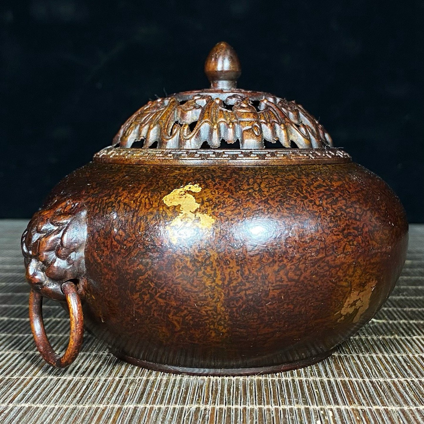 Pure Copper Five Blessings Cap Gold Beast Ring Ear Stove